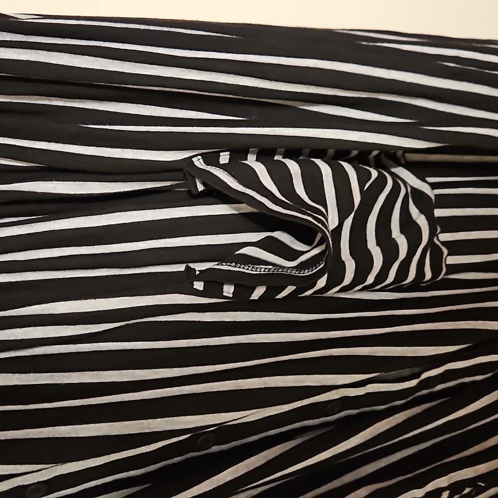 Jodifl Black and Gray stripped button down dress - Picture 3 of 7